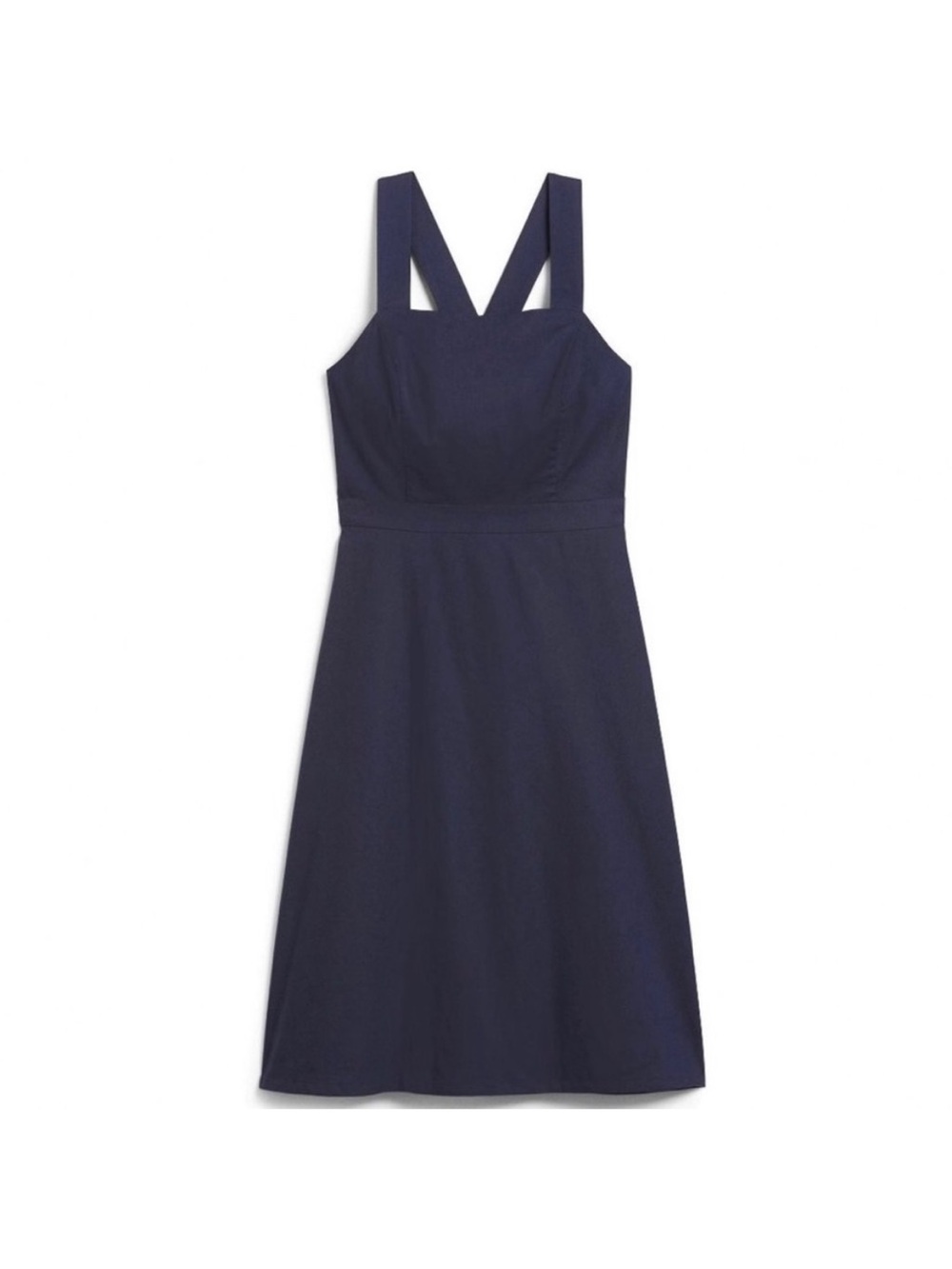 Banana Republic organic cotton navy blue square neck midi dress 4 Tall